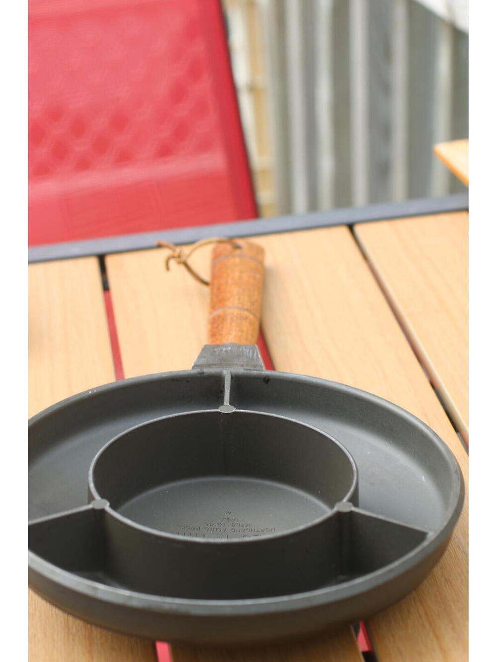 Nordic Ware Crepes 'N Things Cast Aluminum Divided Pan with Wood Handle